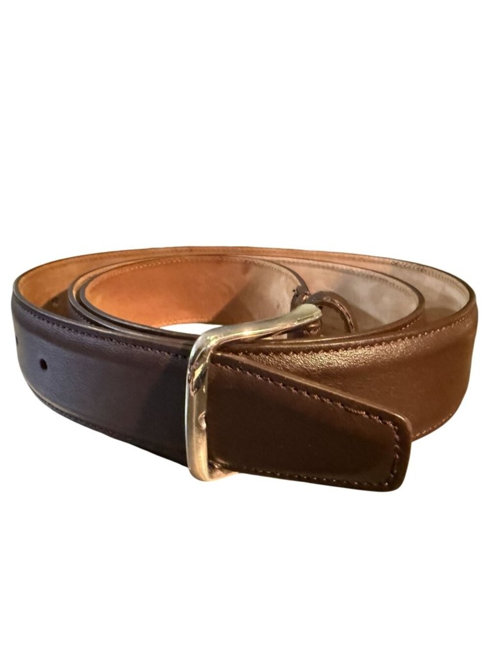 Saks Fifth Avenue Men’s Size 40 Dark Brown Full Grain Leather Belt Made in Italy